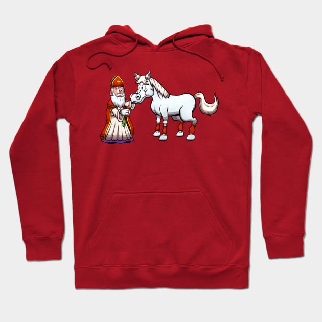 Saint Nicholas Feeding His Horse Hoodie by TheMaskedTooner